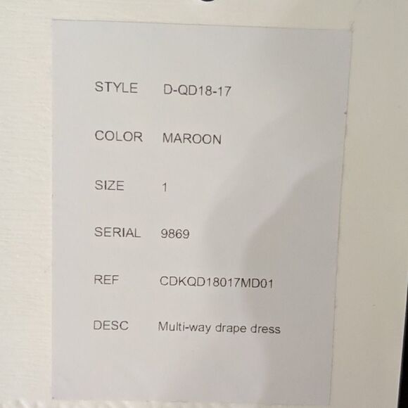 Chris Gramer maroon multiway drape dress One size NWT - Picture 5 of 7